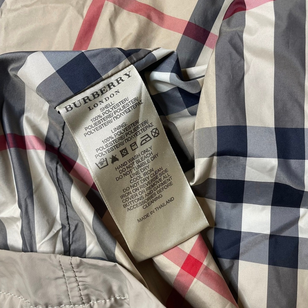 Burberry Harrington Jacket Mens Large Tan Nova Check Lining Lightweight Full Zip - Picture 14 of 15